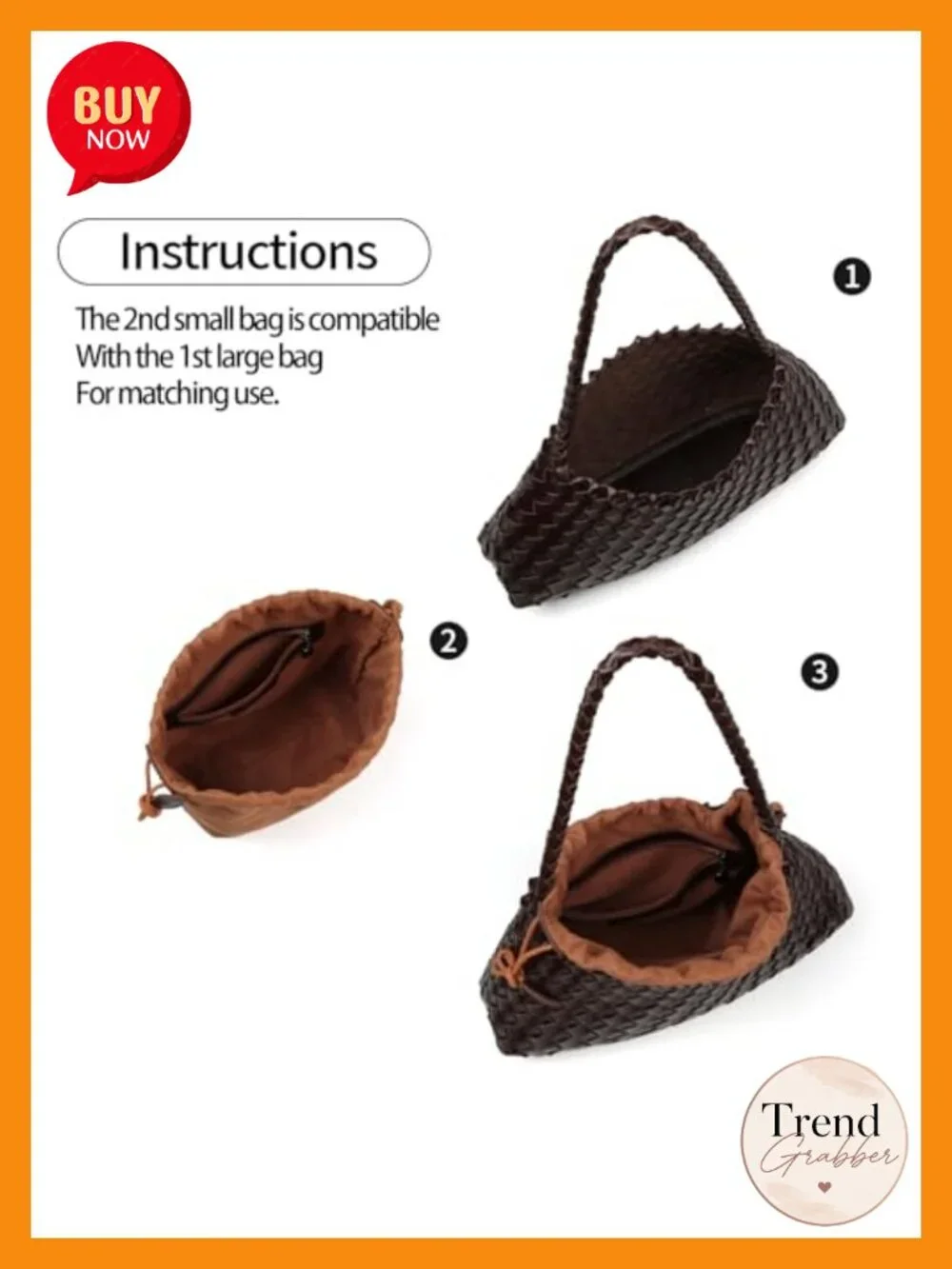 Vintage Hobo Purse Woven Shoulder Bag Trendy Bucket Underarm Bag with Removable